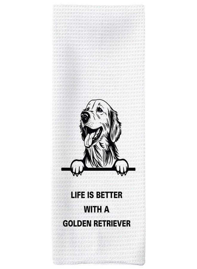 Tzhim Golden Retriever Gifts Kitchen Towels, Golden Retriever Gifts for Women, GoldenRetriever Decor Hand Towels, GoldenRetriever Dishcloths Tea Dish Towels, Dog Kitchen Bathroom Decor, 16x24 Inch - Image 1